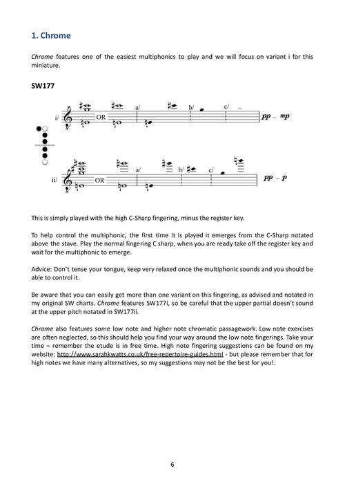 Sarah Watts Multiphonic Miniatures for Bass Clarinet page 6