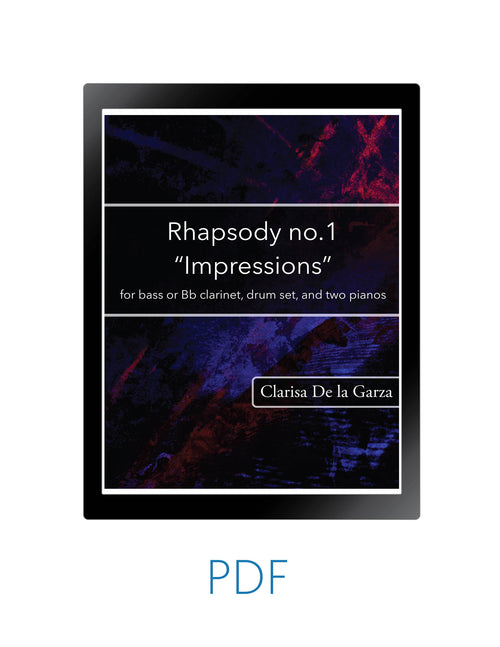 Clarisa De la Garza Rhapsody No. 1 Impressions bass clarinet cover