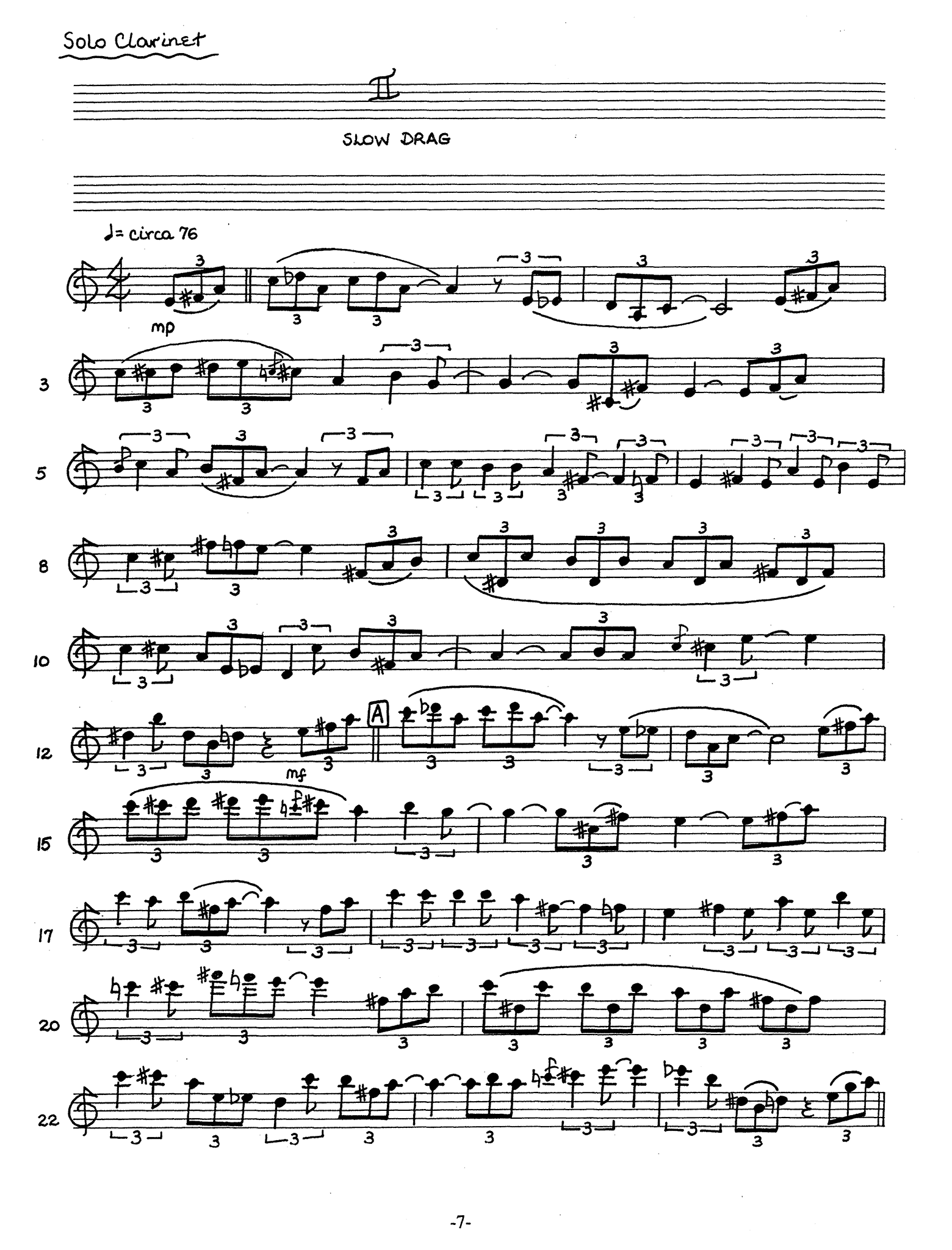 Baker, David Nathaniel_Jazz Suite: Three Ethnic Dances (clarinet part) David Nathaniel Baker Jazz Suite clarinet concerto - Movement 2