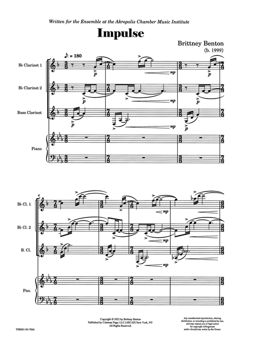 Benton Impulse clarinet trio & piano page 1