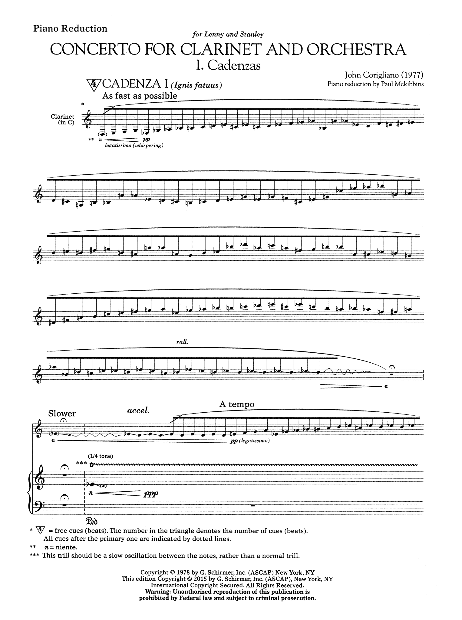 Corigliano, John_Clarinet Concerto Corigliano Clarinet Concerto piano reduction - Movement 1