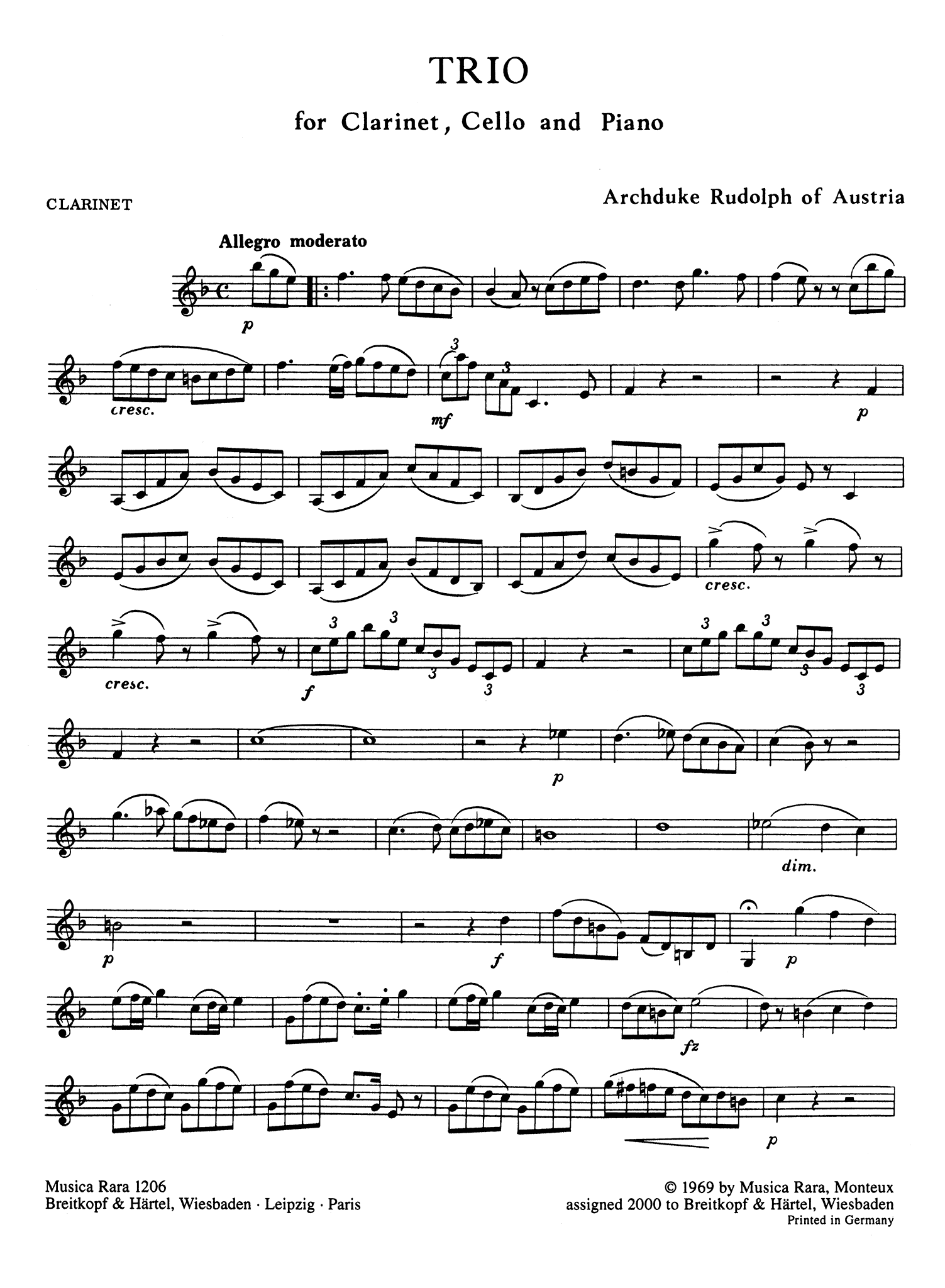 Rudolf, Archduke of Austria_Trio for Clarinet, Cello & Piano Rudolf Trio clarinet part