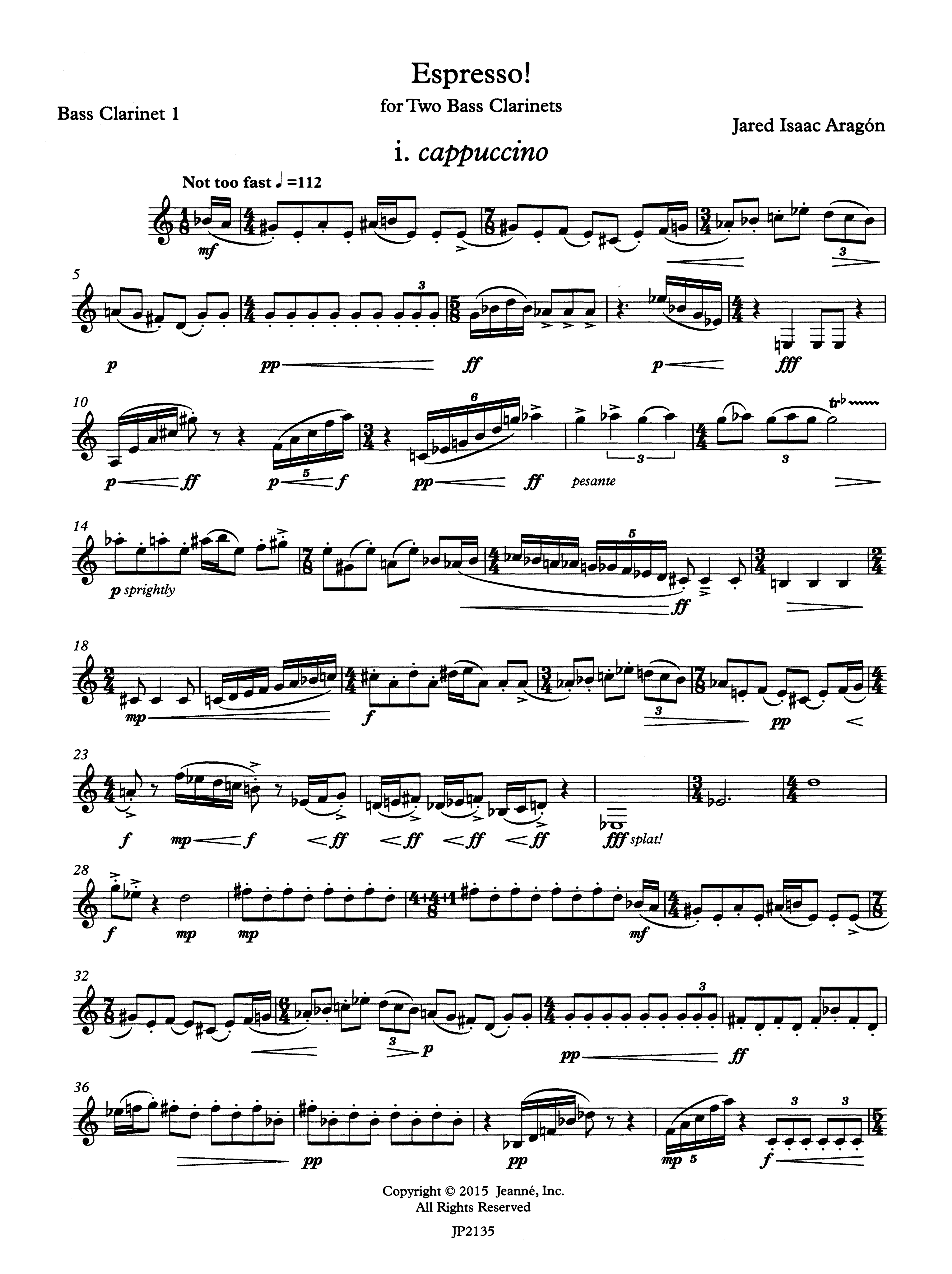 Aragón, Jared Isaac_Espresso! Jared Isaac Aragón Espresso! bass clarinet part 1