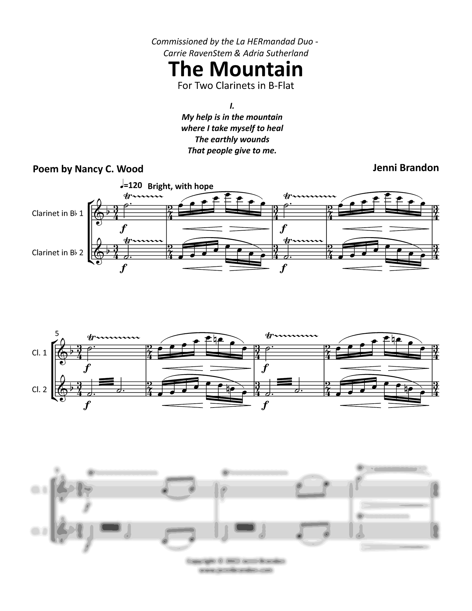 Brandon, Jenni_The Mountain Brandon The Mountain clarinet duet - Movement 1