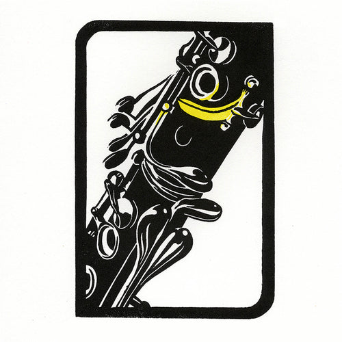 Clarinet Banana Key Linocut Art Print 