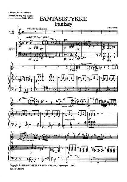 Nielsen: Fantasy Piece in G Minor CNW 66, for Clarinet