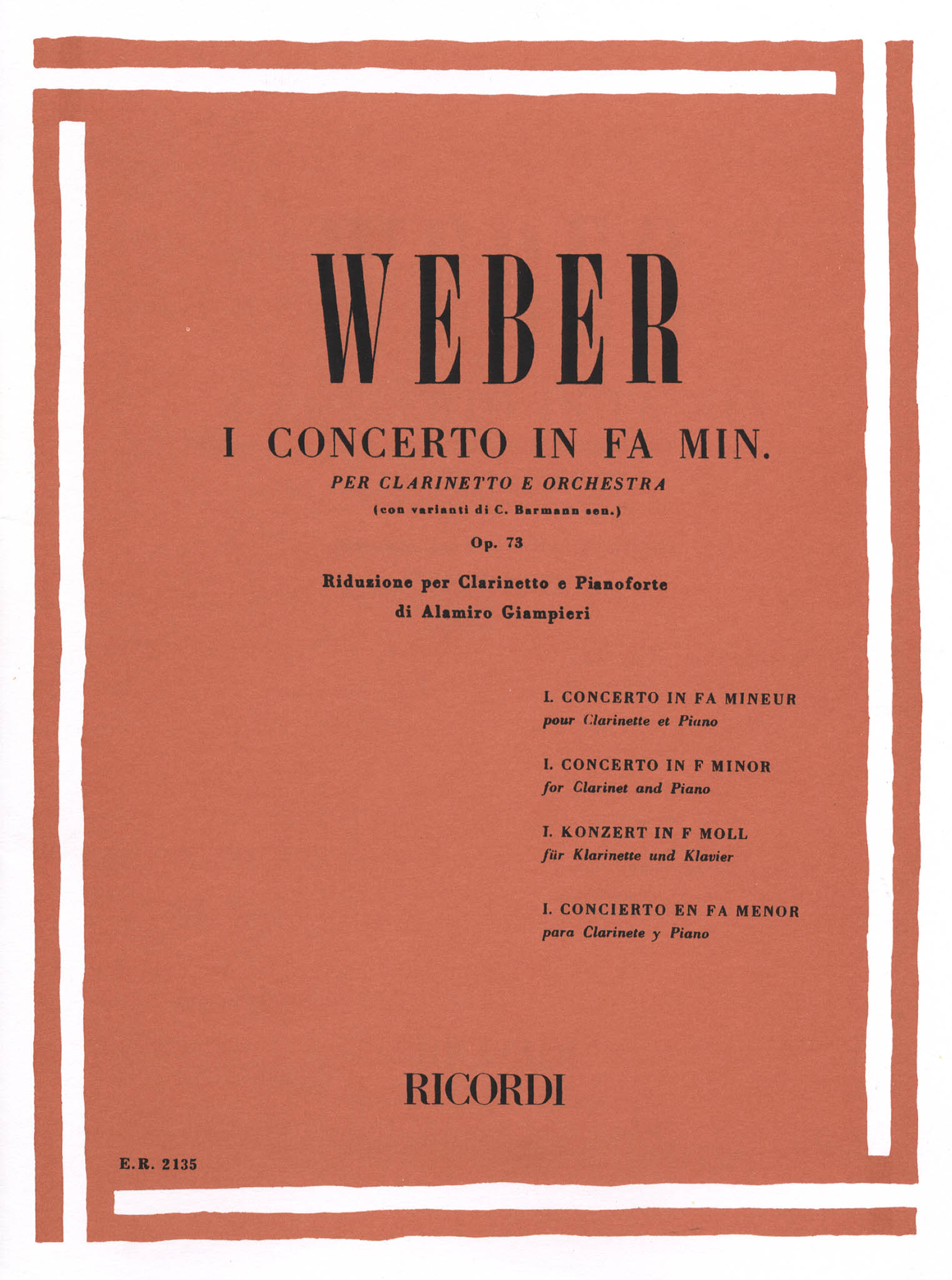 Weber, Carl Maria von_Clarinet Concerto No. 1 in F Minor, Op. 73, J. 114