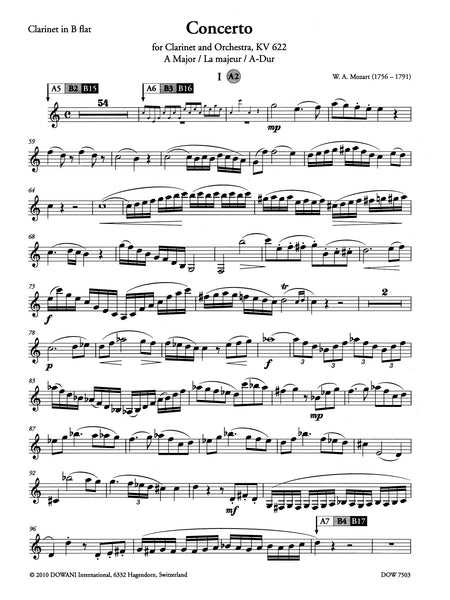 Mozart: Clarinet Concerto, K. 622, with audio accompaniment