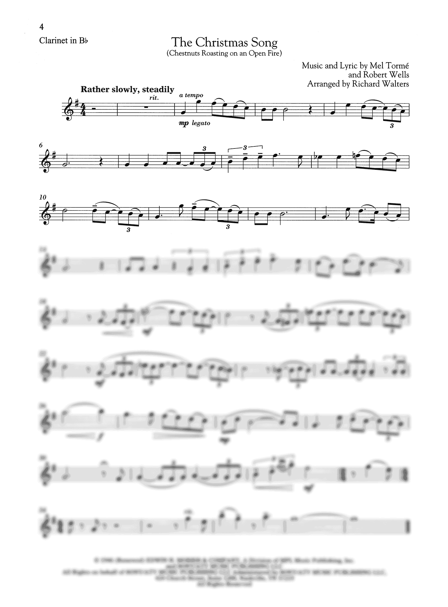 Various_Christmas Songs For Classical Players (score, clarinet part & audio) Chestnuts Roasting on Open Fire Clarinet part