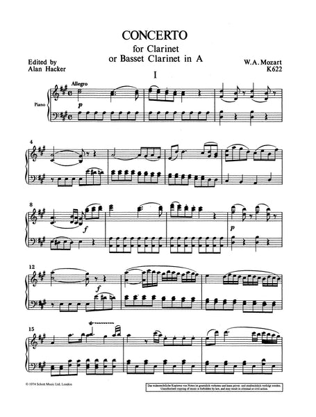 Mozart: Clarinet Concerto in A Major, K. 622, ed. Hacker