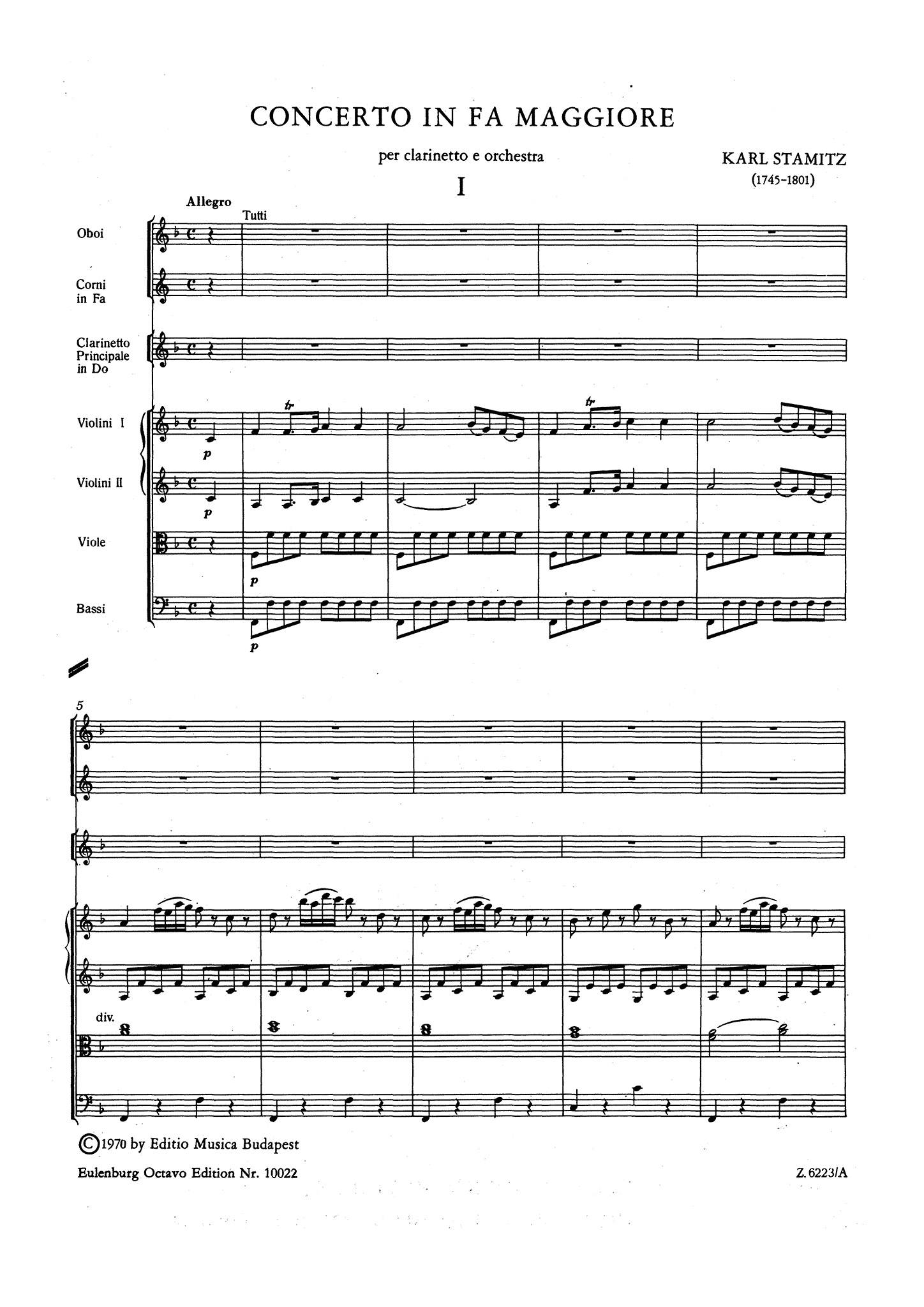 Stamitz, Carl_Clarinet Concerto No. 1 (Kaiser) in F Major (mini score) Carl Stamitz Clarinet Concerto No. 1 (Kaiser) in F Major (mini score) - Movement 1
