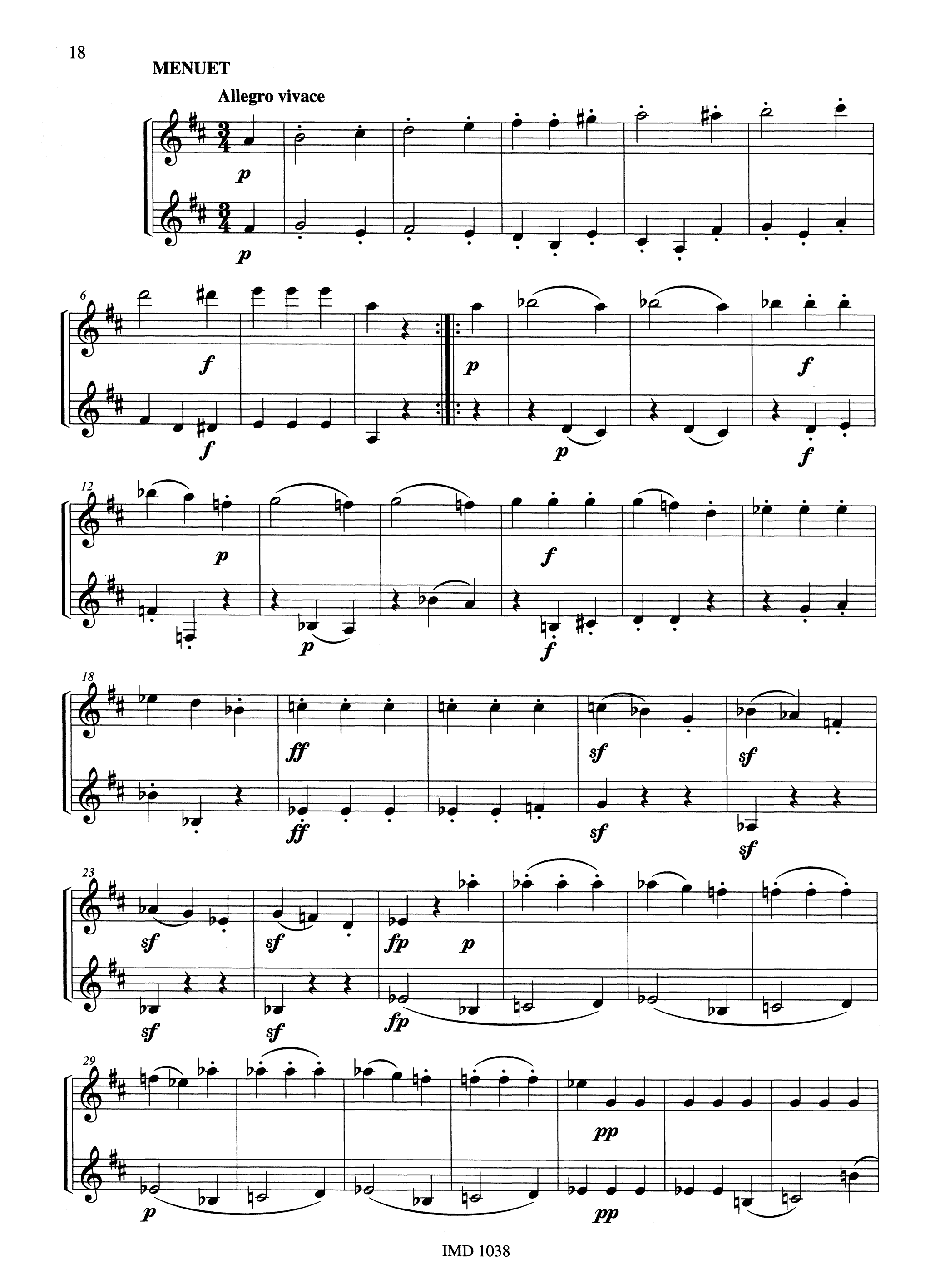 Beethoven, Ludwig van_Symphony No. 1 in C Major, Op. 21 Symphony No. 1, Op. 21 for clarinet duet - Movement 3