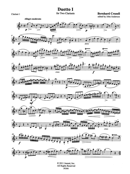 Crusell: Clarinet Duet No. 1 in F Major (parts) | Jeanné