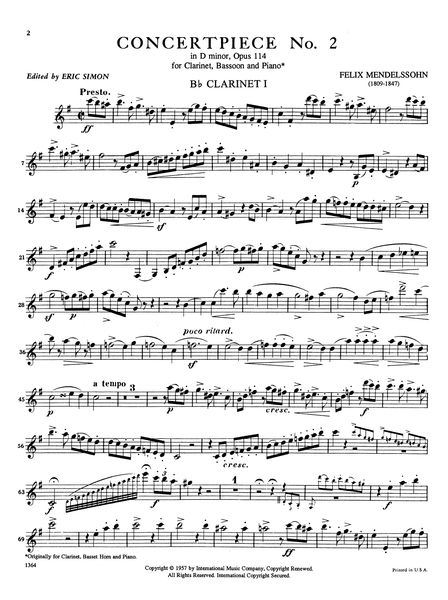 Mendelssohn, Felix: Konzertstück No. 2, Op. 114