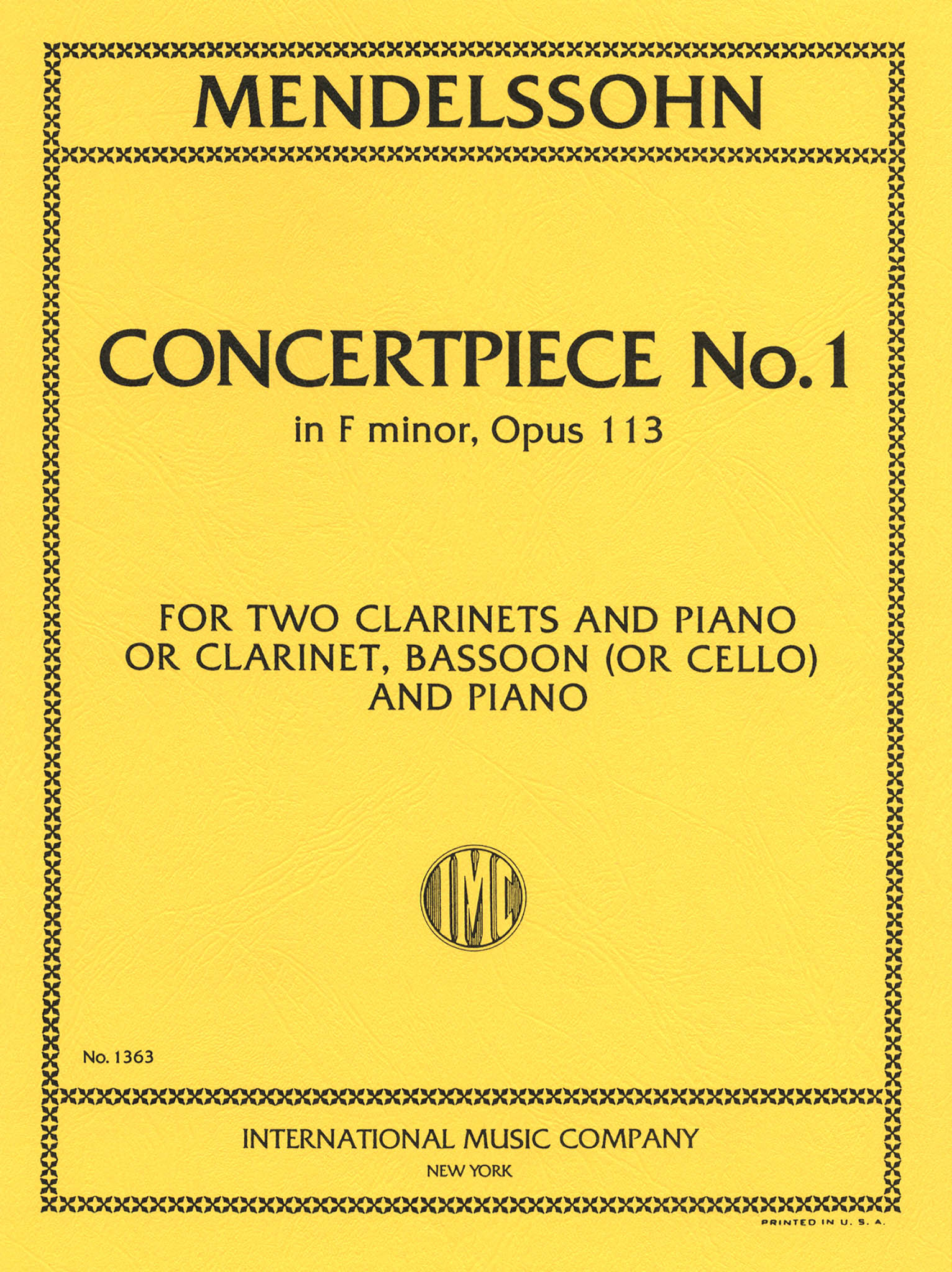 Mendelssohn, Felix_Konzertstück No. 1 in F Minor, Op. 113