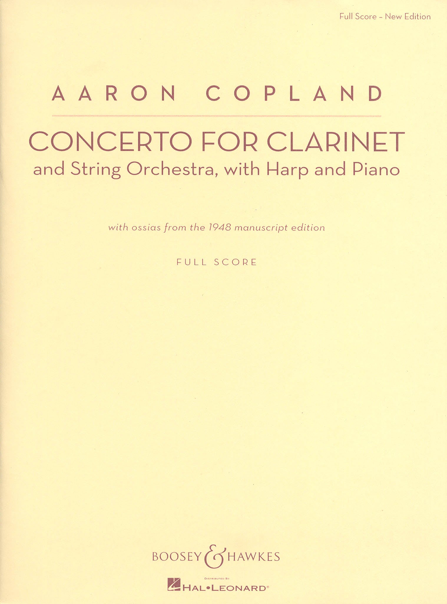 Copland, Aaron_Clarinet Concerto (score)