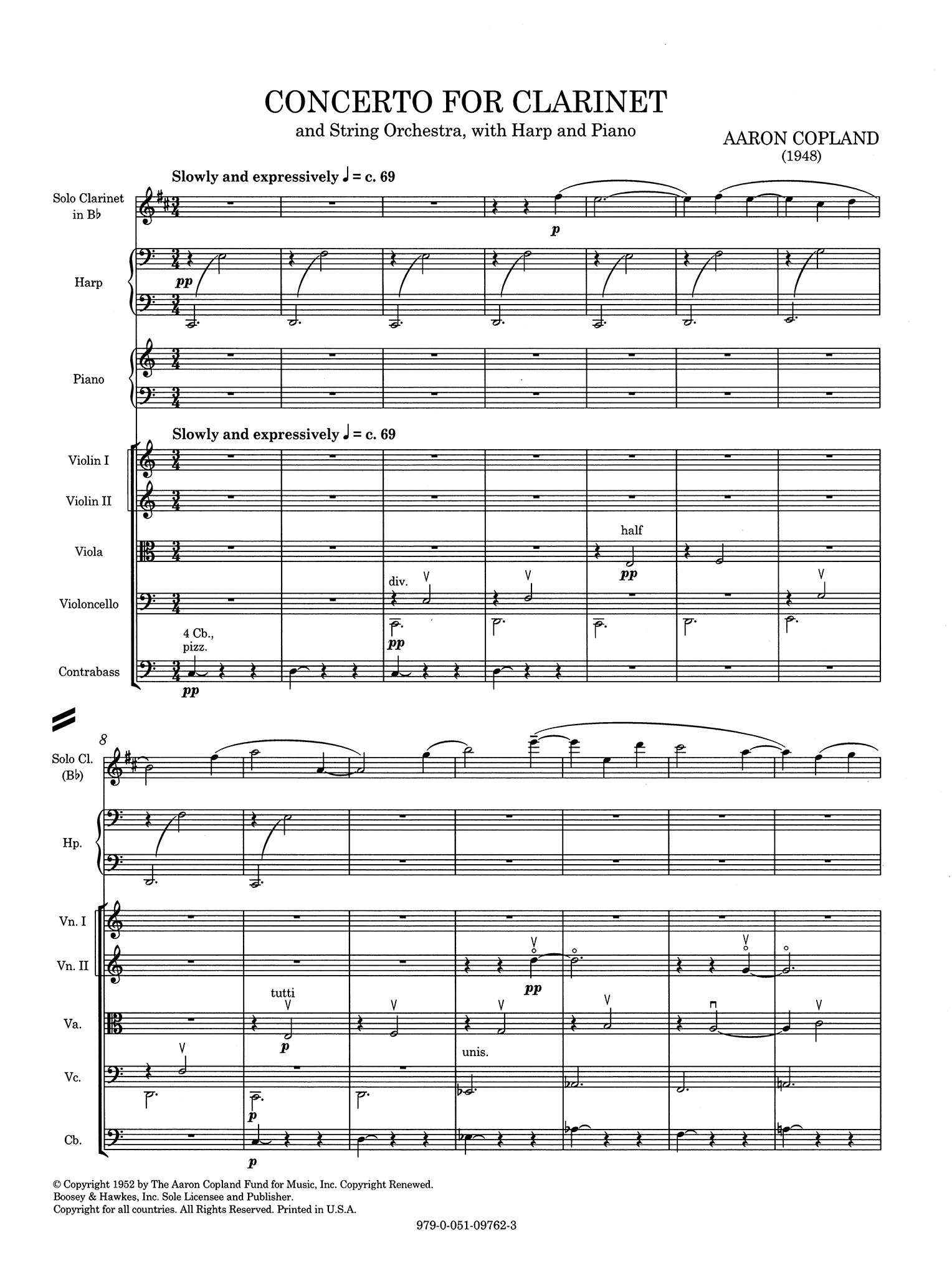 Copland, Aaron_Clarinet Concerto (score) Clarinet Concerto Score