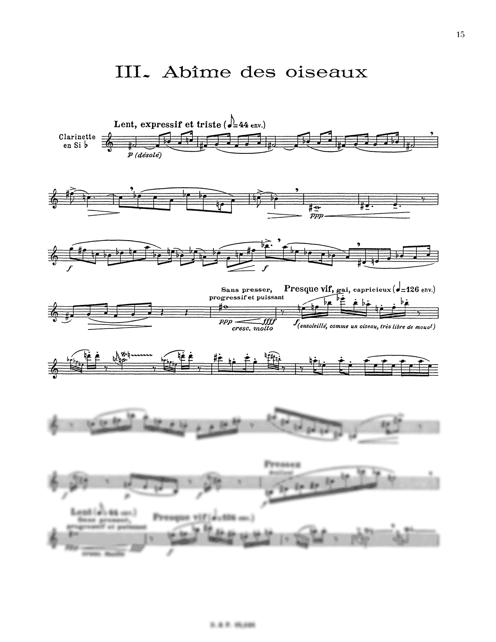 Messiaen, Olivier_Quatuor pour la fin du temps (score & parts) Messiaen Quatuor pour la fin du temps - Movement 3