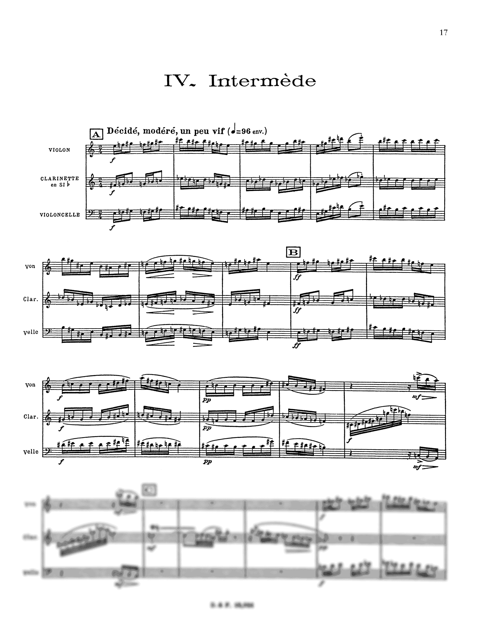 Messiaen, Olivier_Quatuor pour la fin du temps (score & parts) Messiaen Quatuor pour la fin du temps - Movement 4