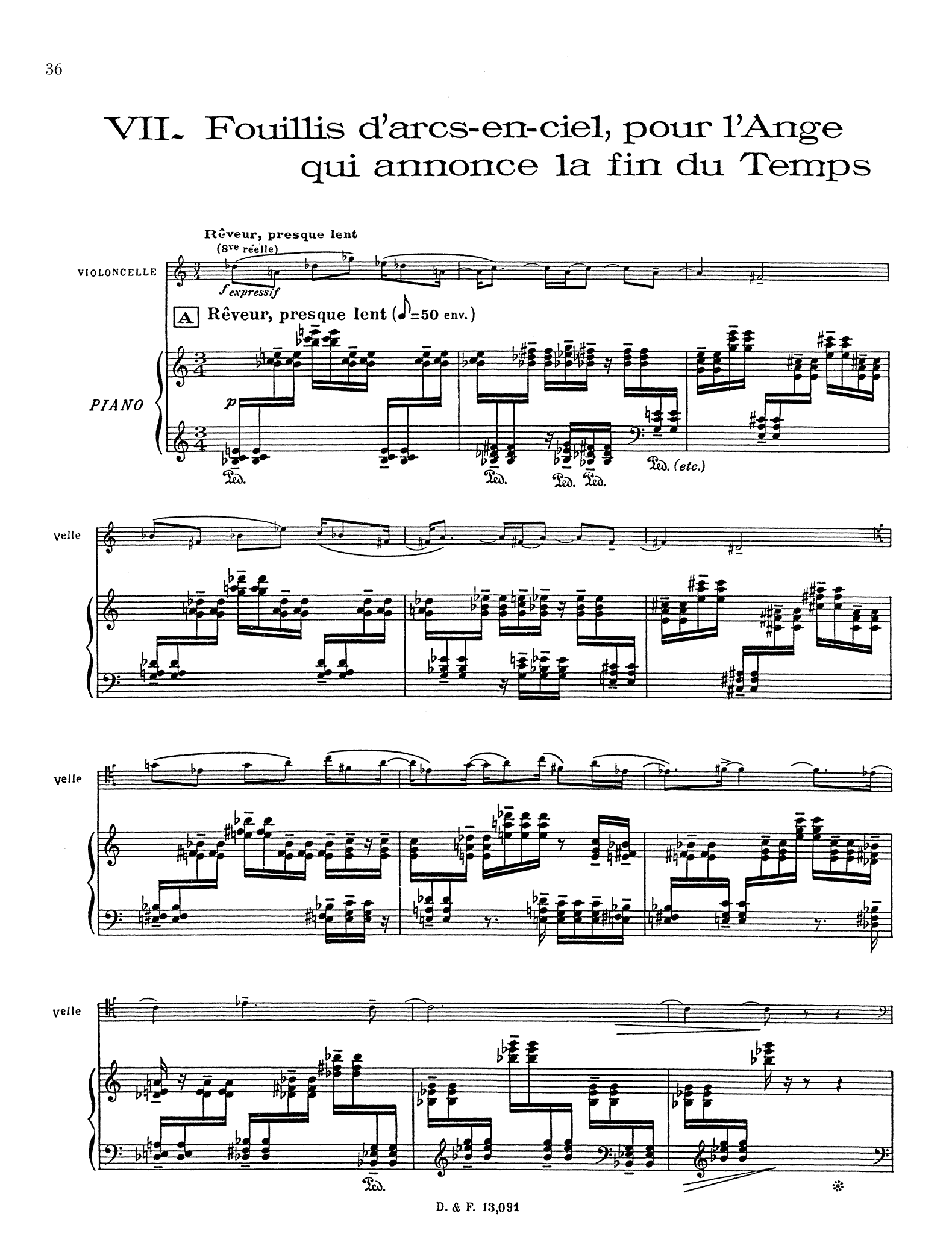 Messiaen, Olivier_Quatuor pour la fin du temps (score & parts) Messiaen Quatuor pour la fin du temps - Movement 7