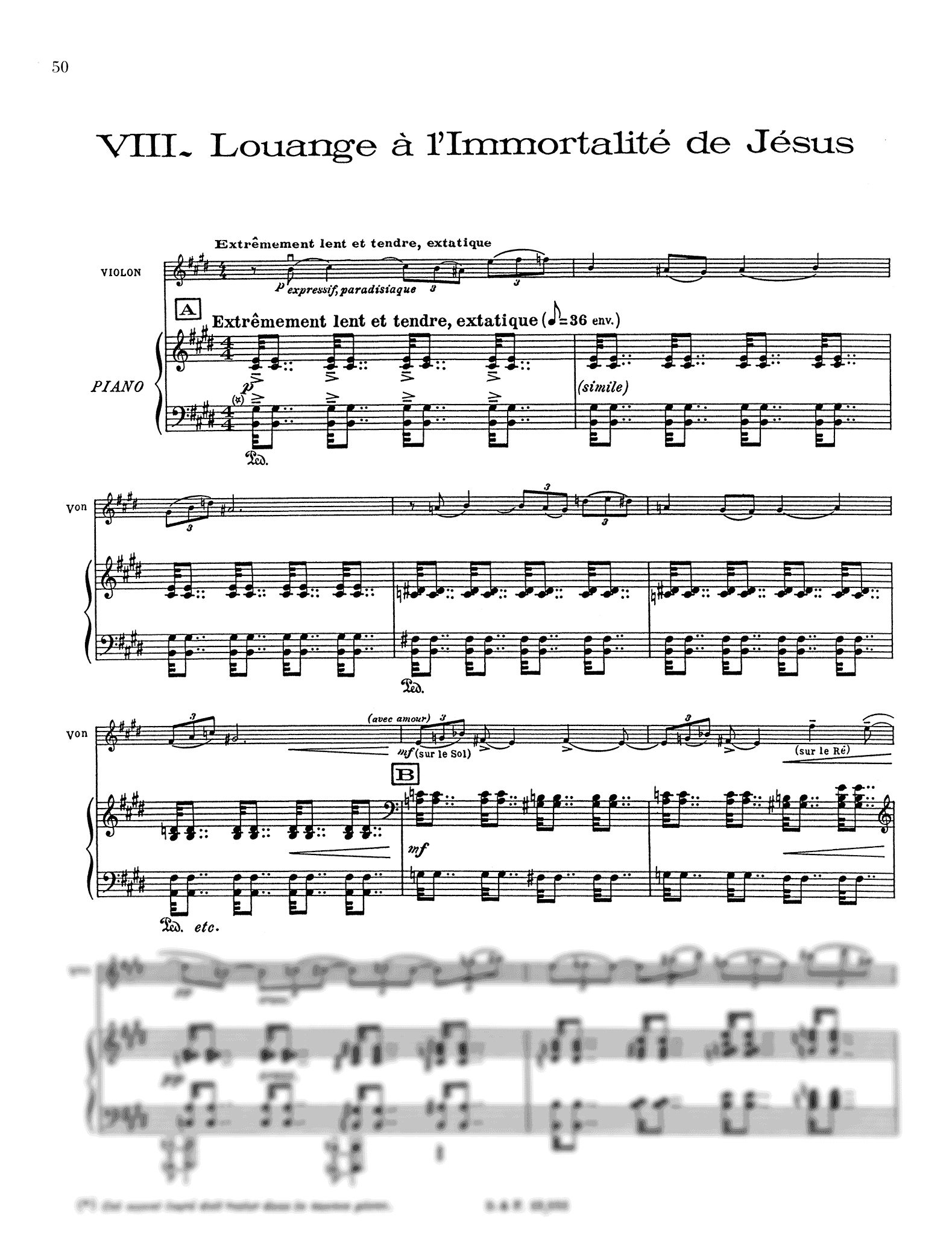 Messiaen, Olivier_Quatuor pour la fin du temps (score & parts) Messiaen Quatuor pour la fin du temps - Movement 8