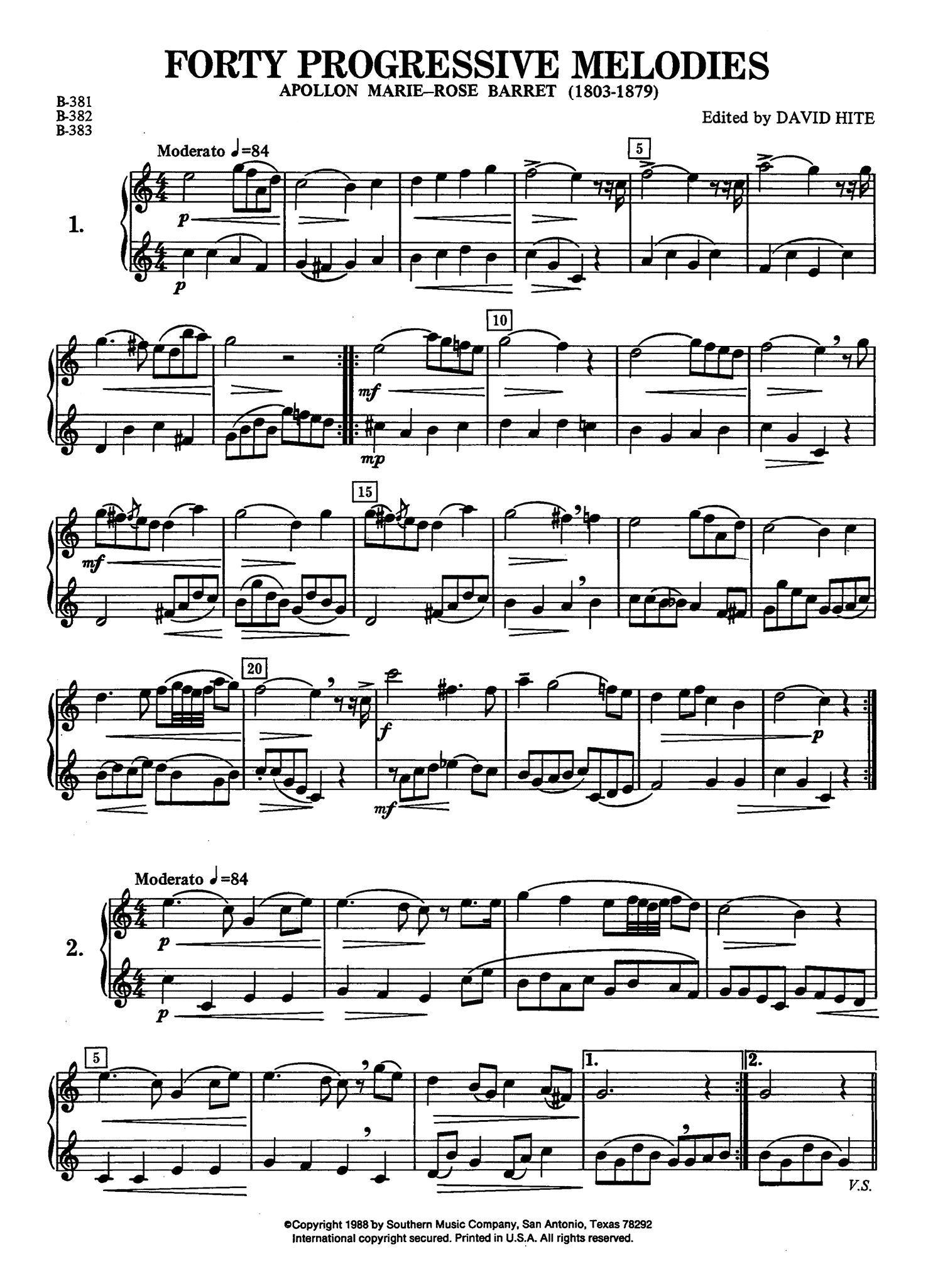 Barrett, Apollon_40 Progressive Melodies Barret 40 Progressive Melodies no. 1