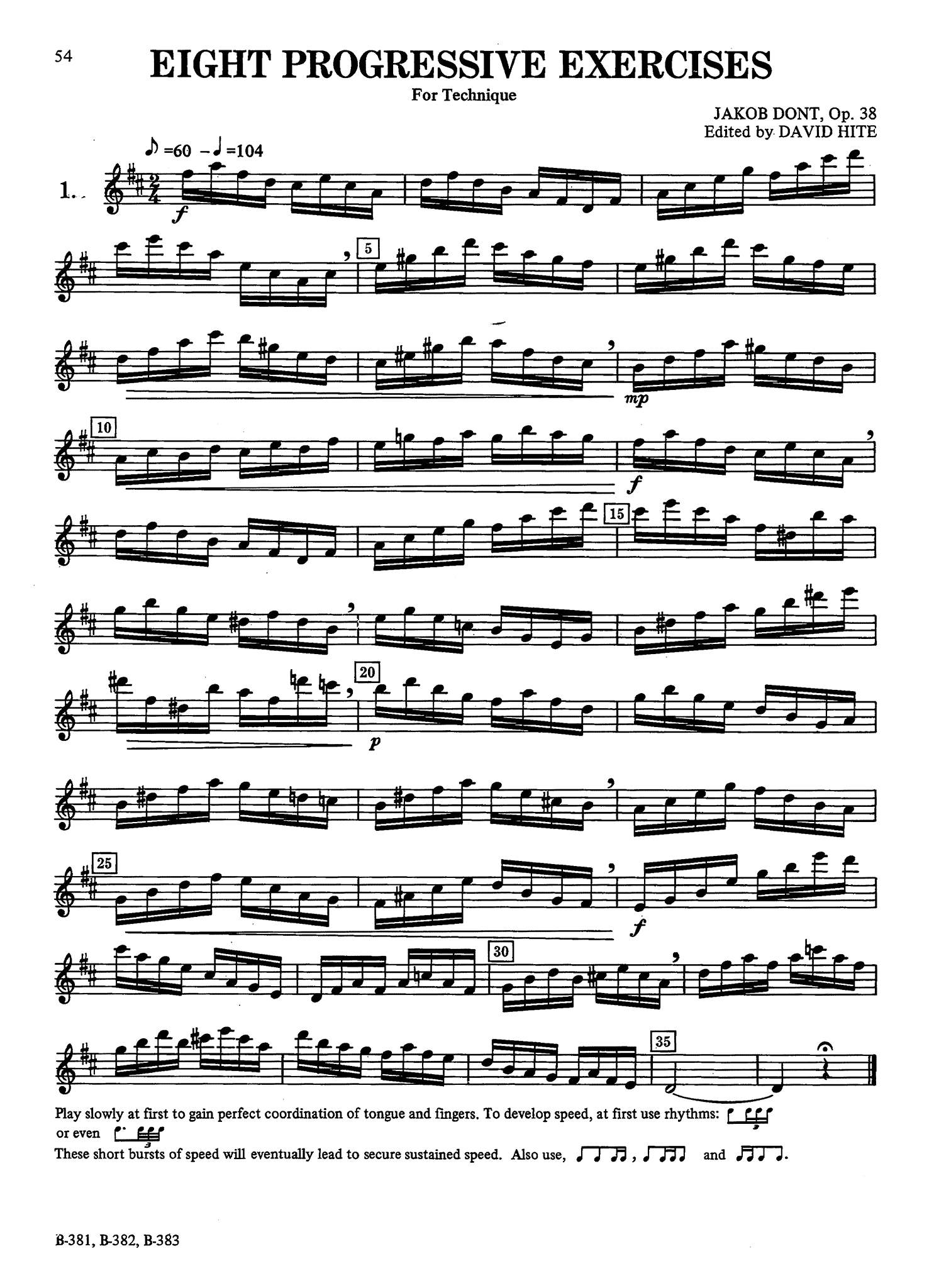Barrett, Apollon_40 Progressive Melodies Dont Progressive Exercises, Op. 38