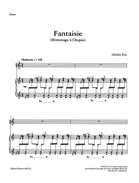 希少novelty orchestra folio 新管弦楽楽譜集　1917年版 Fox, Charles: Fantaisie - Hommage à Chopin, piano reduction
