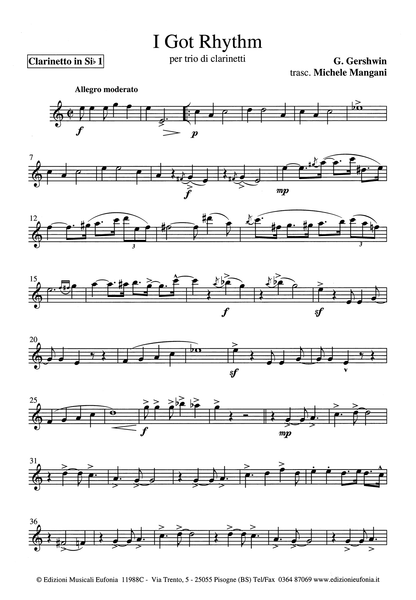 Gershwin: I Got Rhythm, clarinet trio arrangement | Eufonia