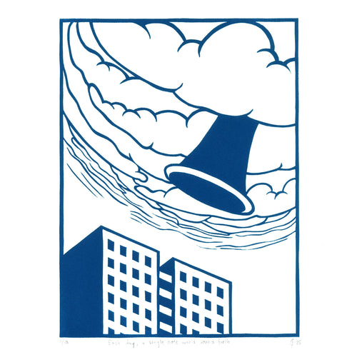 Each day Clarinet Linocut art Print 