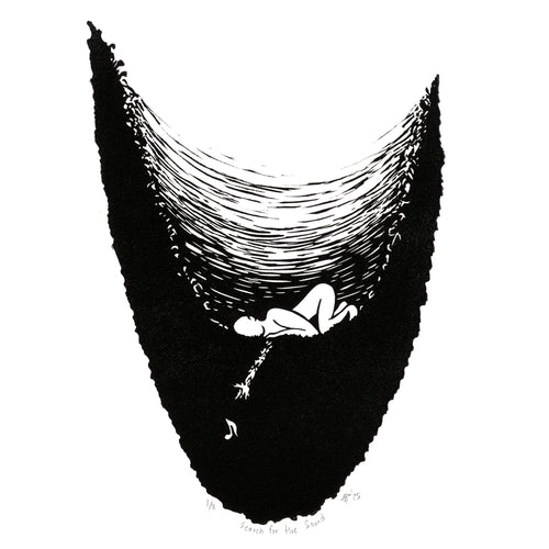 Search for the Sound Music Linocut Art Print