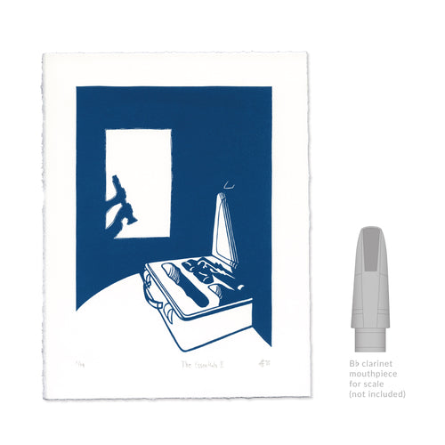 The Essentials II Clarinet Linocut Art Print size comparison