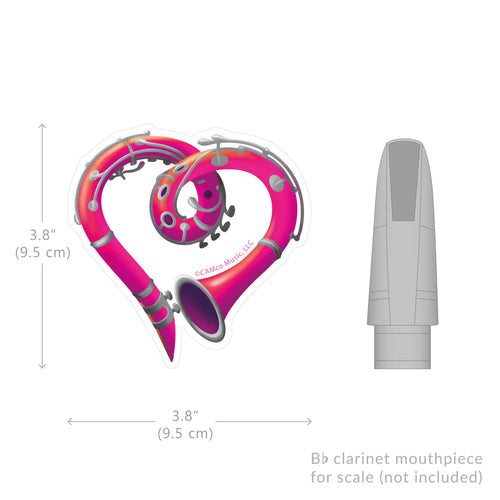 Clariknot Heart Vinyl Sticker CAMco size comparison