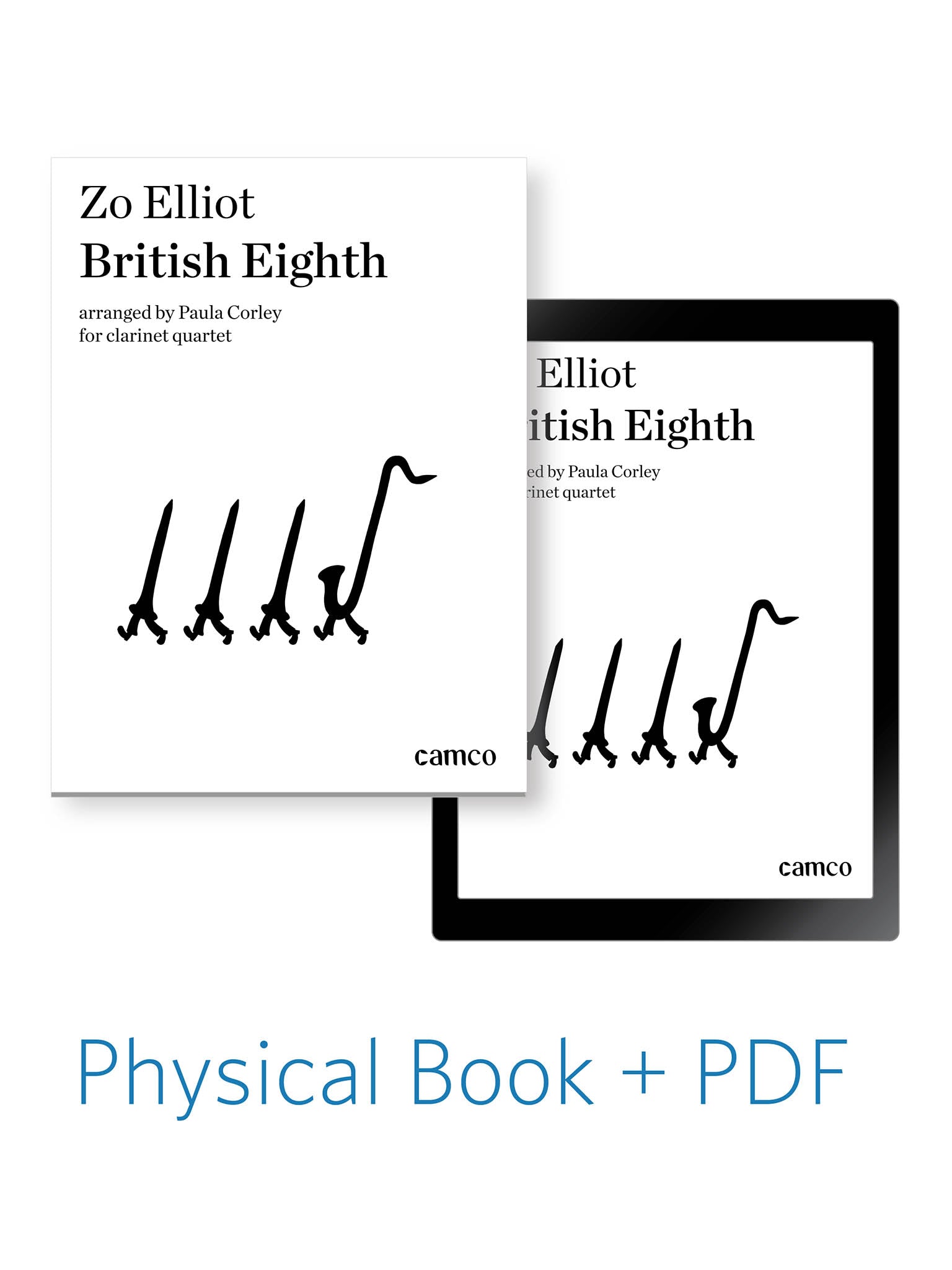 Zo Elliot British Eighth clarinet quartet arrangement PDF and paper combo