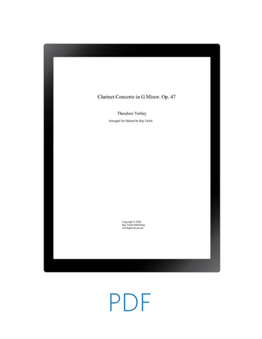 Verhey Clarinet Concerto Op. 47 arranged for clarinet