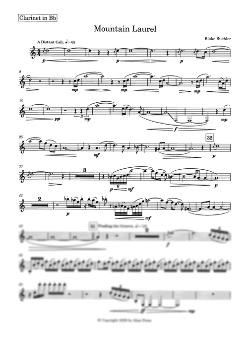 Buehler Mountain Laurel clarinet & fixed audio page 1