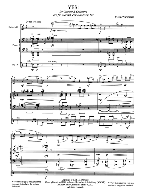 Warshauer Yes! clarinet concerto score