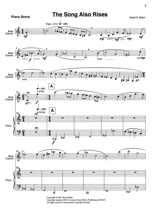 Baker And Then… bass clarinet & piano - Movement 1