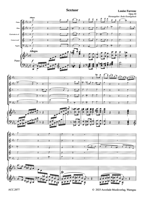 Farrenc Sextet in C Minor, Op. 40 wind quintet & piano - Movement 1