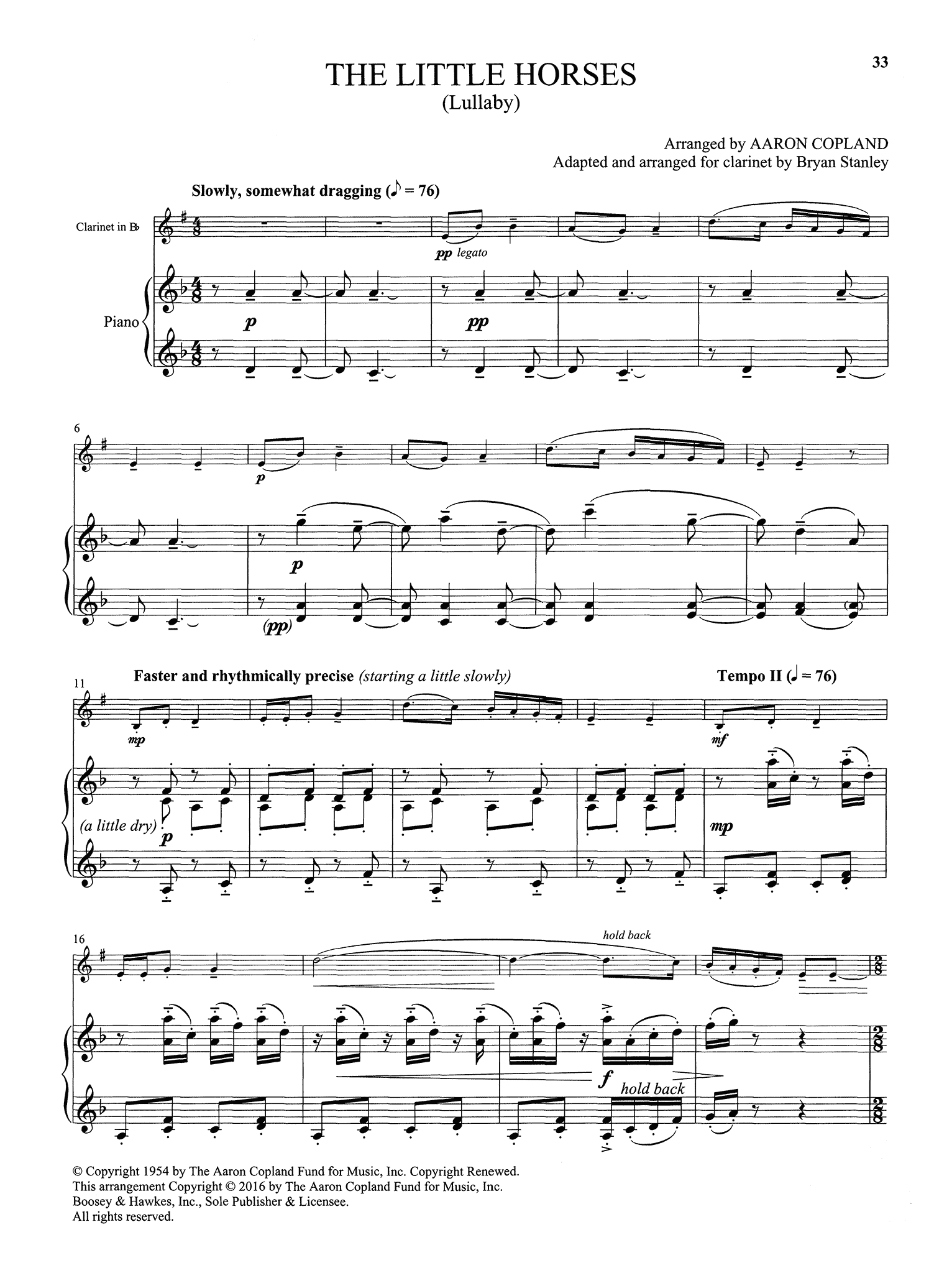 Copland Old American Songs, arranged for & piano CAMco