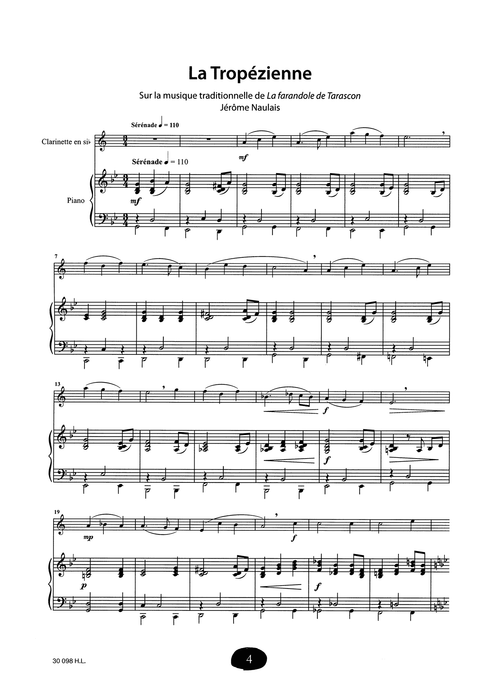 Le petit clarinettiste gourmand Tropezienne score