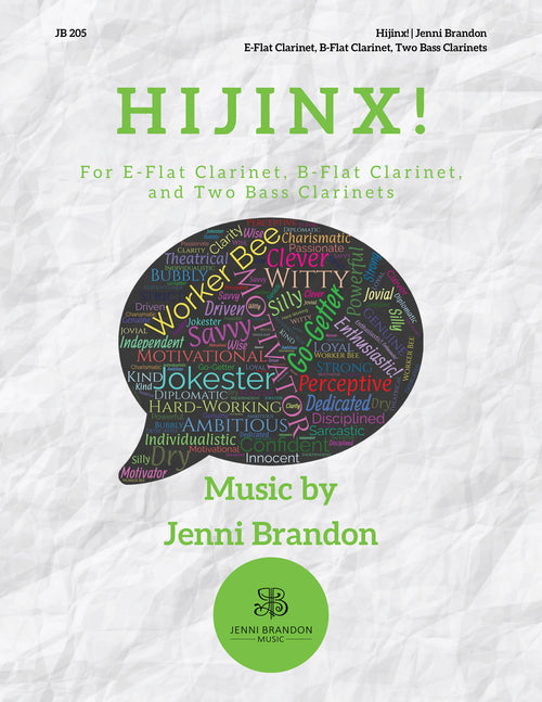 Jenni Brandon Hijinx! clarinet quartet cover