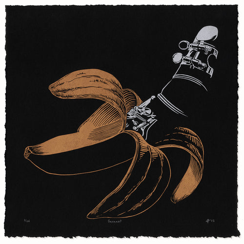 Bananet Clarinet Linocut Art Print 