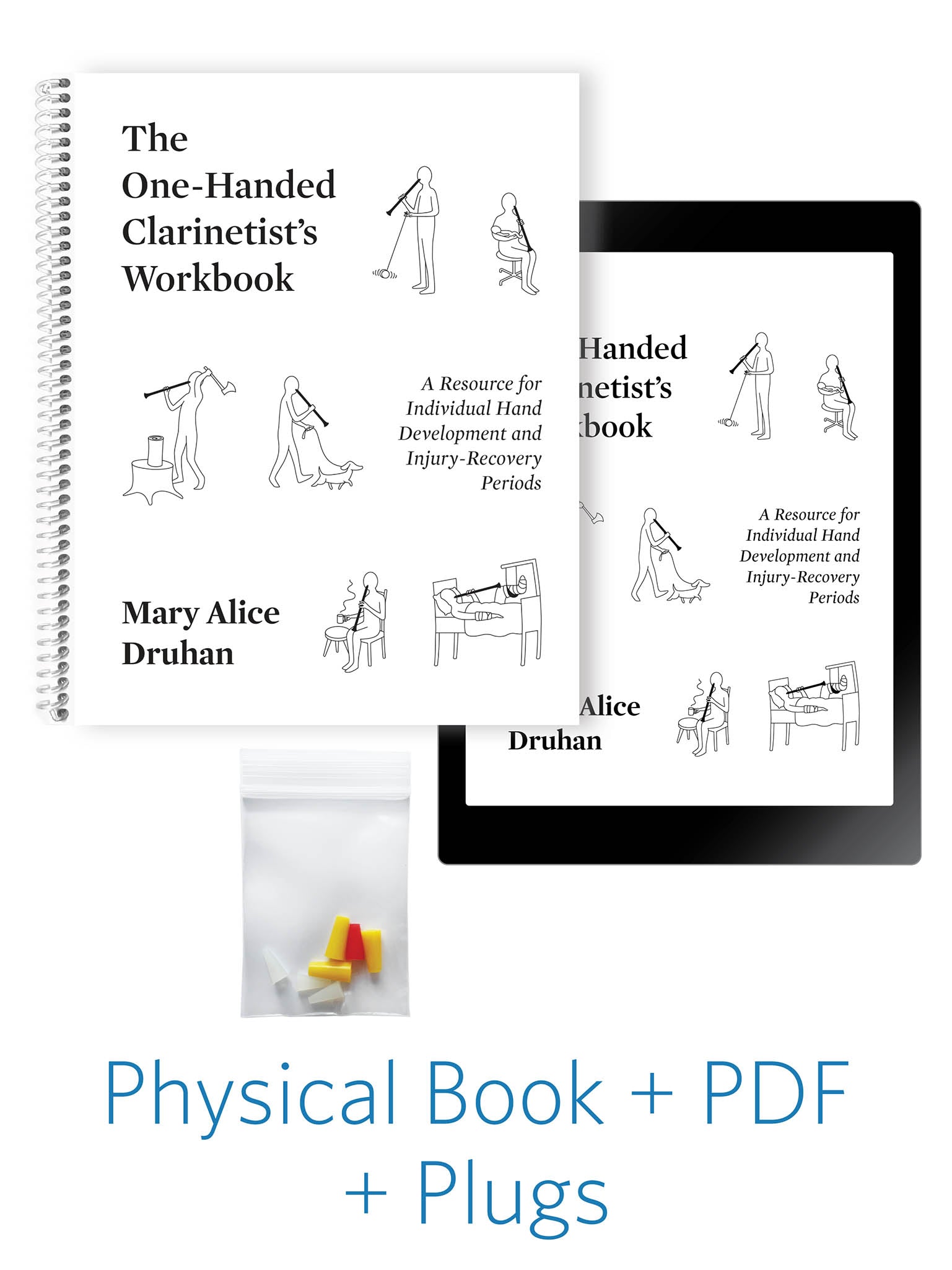 Druhan One Handed Clarinetist’s Workbook book digital format and plugs