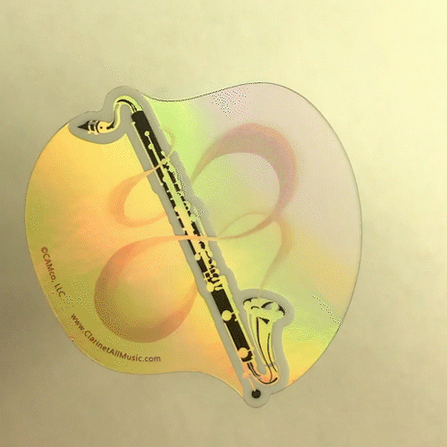 Shiny bass clarinet vinyl sticker 