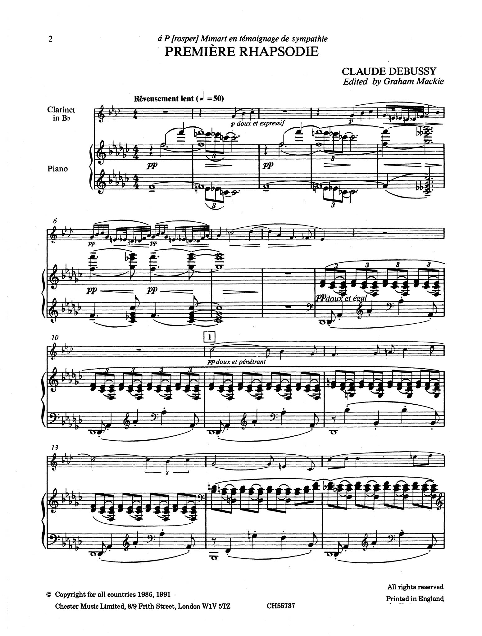 Première rhapsodie Score