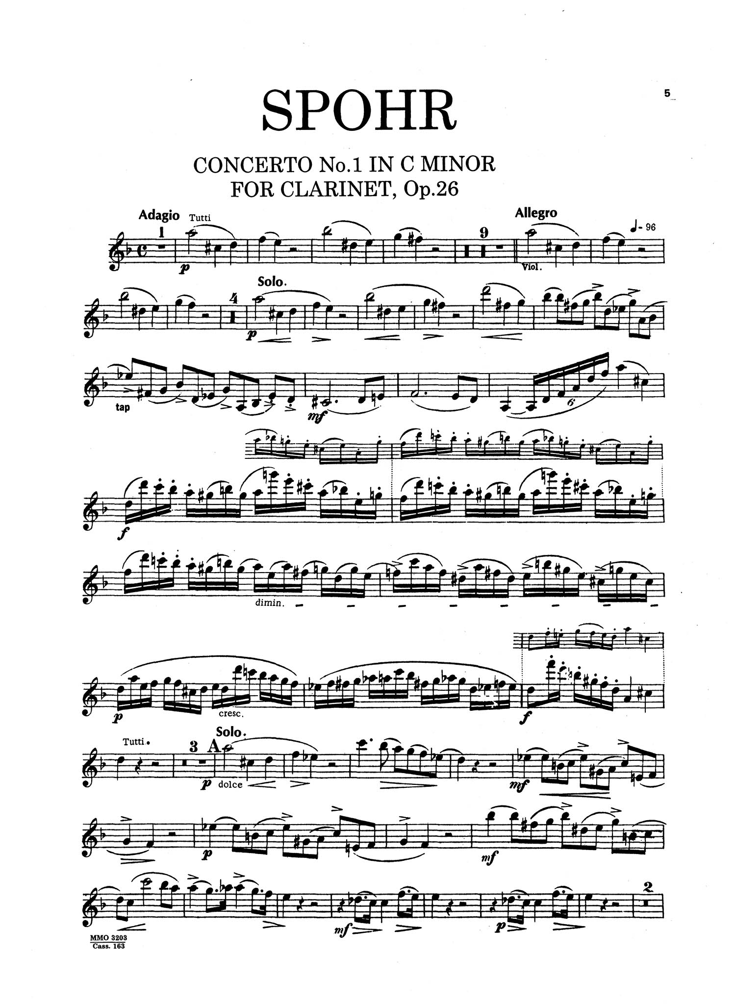 Clarinet Concerto No. 1 in C Minor, Op. 26 - Movement 1