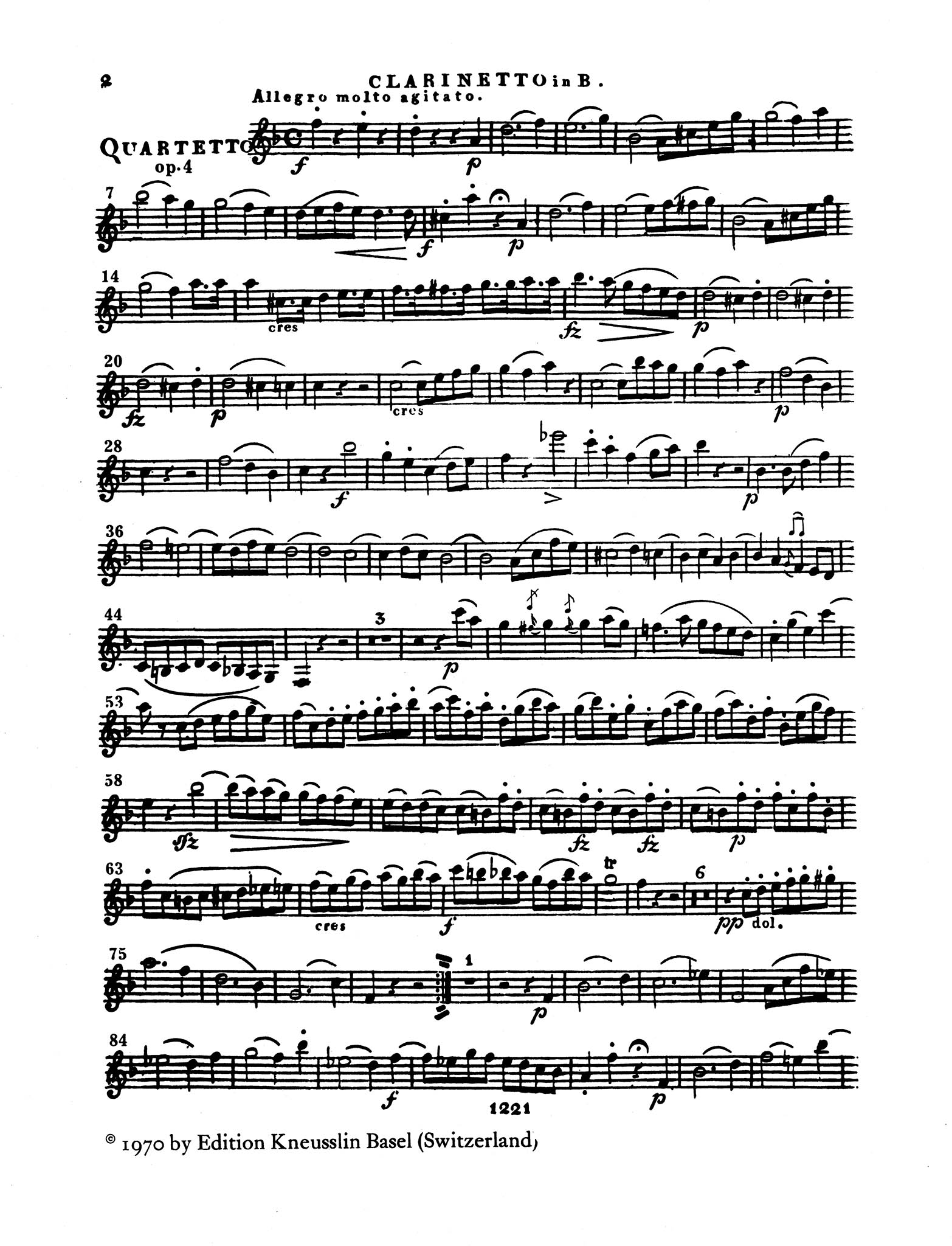 Clarinet Quartet No. 2 in C Minor, Op. 4 - Movement 1
