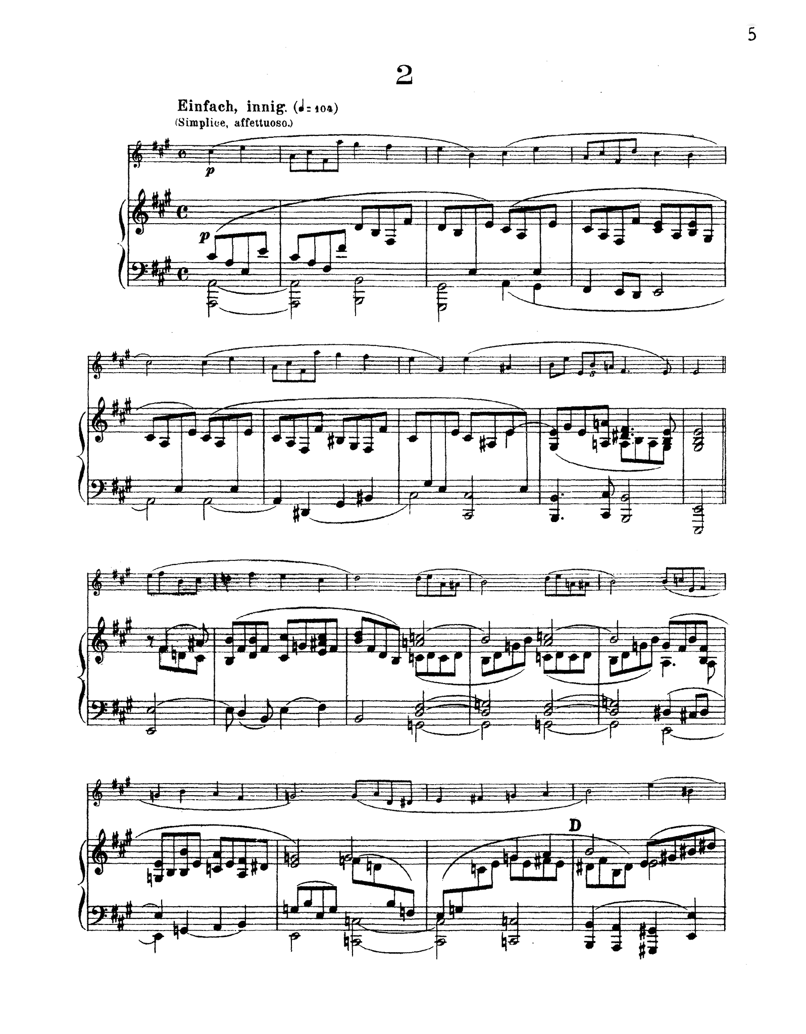 Schumann 3 Romances, Op. 94 - Movement 2
