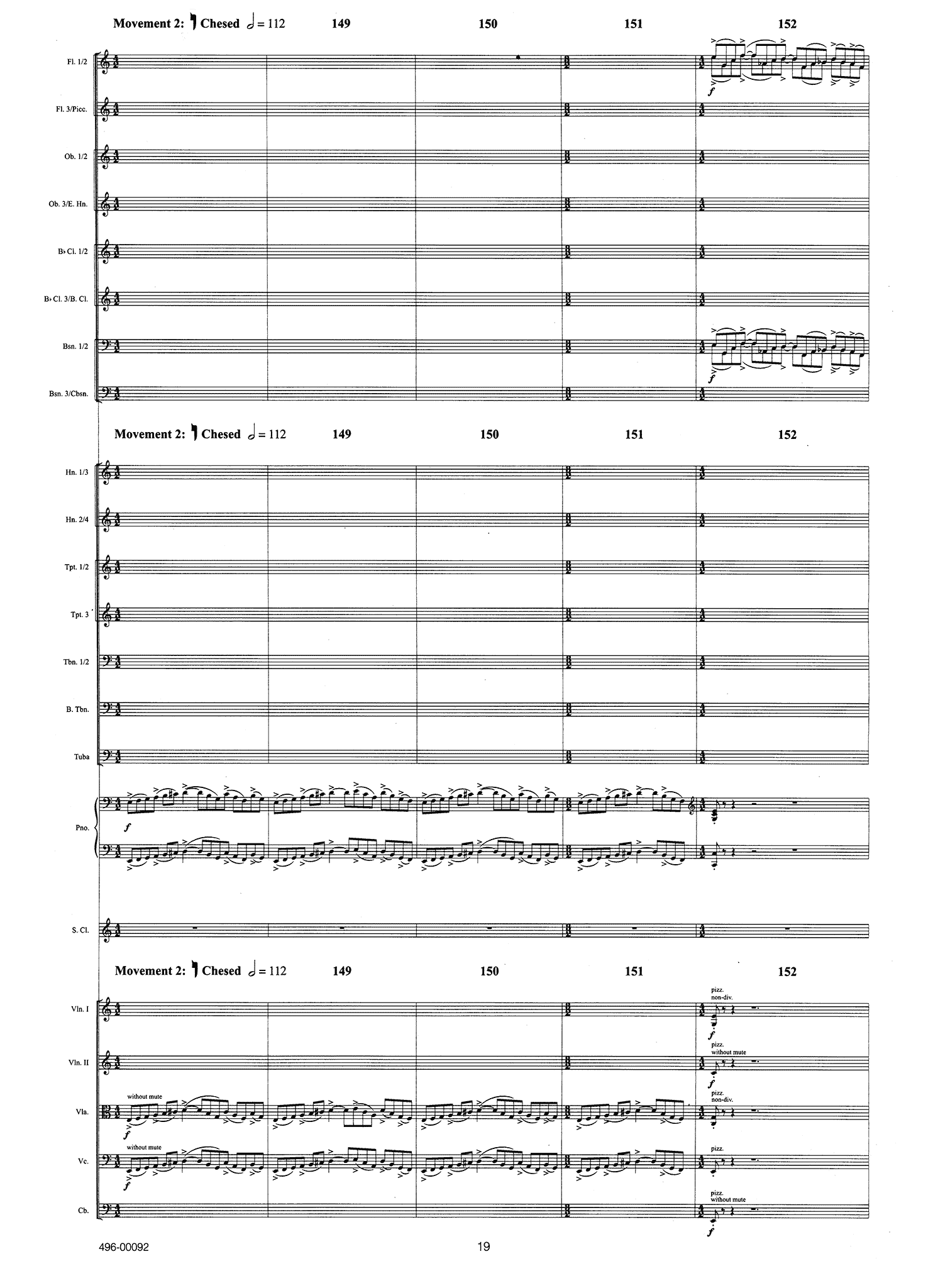 Leshnoff Clarinet Concerto ‘Nekudim’ full score - Movement 2